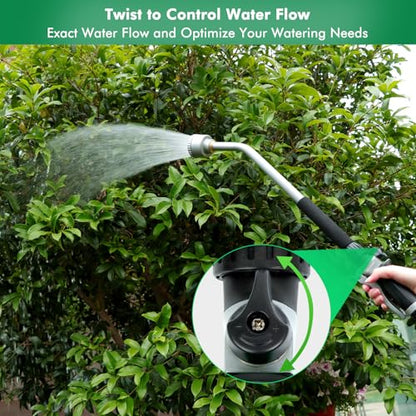 RESTMO Long Watering Wand, 24 Inches Gentle Soft Full Shower Sprayer Wand with Flow Control, Heavy Duty Metal Hose Wand for Hanging Baskets, Shrubs, Plants, Flowers, Garden and Lawn, Black - color: Black