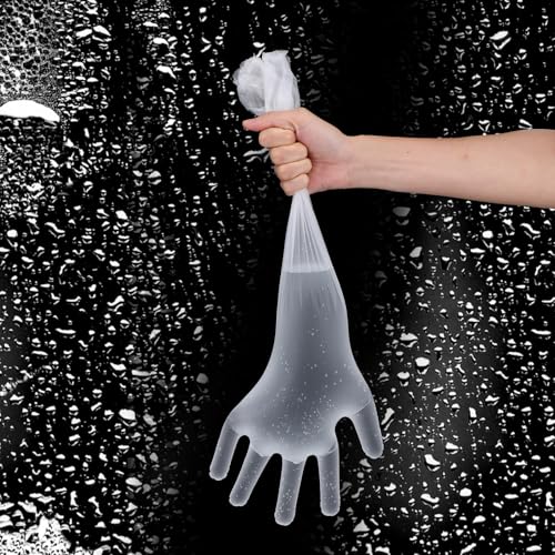 20PCS Transparent Long Disposable Rubber Cleaning Gloves, 23.6in Plastic Dishwashing Gloves, Waterproof and Non-slip Disposable Plastic Glove for Housework, Kitchen, Dishwashing, Gardening