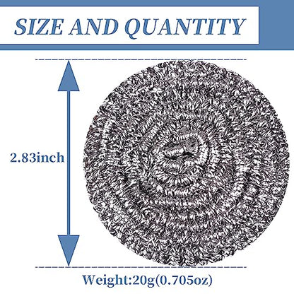 Stainless Steel Scrubber Scrubbing Scouring Pad Sponges Clean Pot Pan and Steel Wool for Kitchen Bathroom - size: 12Pcs Metal Scrubber