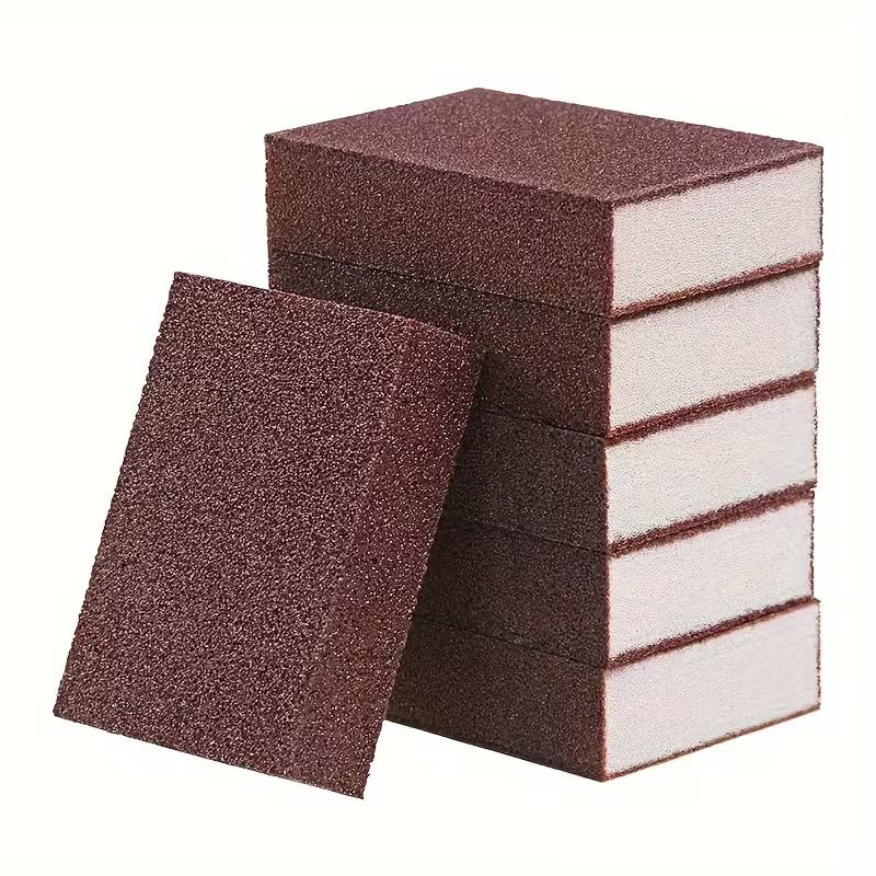 Diamond Sanding Sponges, 6pcs Heavy Duty Cleaning Pads with Diamond Abrasive for Cookware, Pans, Countertops, Bathroom Surfaces - High Density Reusable Scrubber Brush 0.98" x 2.76" x 3.94"