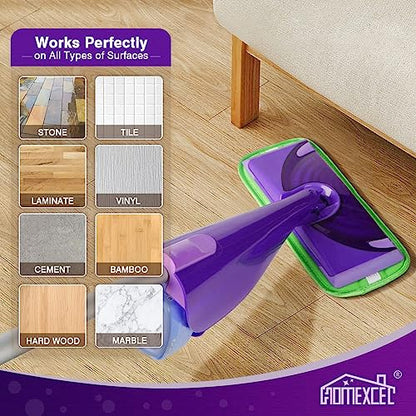 HOMEXCEL Microfiber Mop Pads Compatible with Swiffer Wet Jet, Reusable Machine Washable Swiffer WetJet Pad Refills, Mop Head Replacements for Multi Surface Wet & Dry Cleaning, Pack of 8 - color: Green