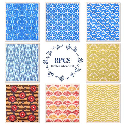 Lucomb 8 Pack Swedish Dishcloths for Kitchen, Reusable Dish Cloth Kitchen Towels Absorbent Sponges Fast Drying Swedish Dish Cloth for Washing Dishes Countertops Tables Cleaning - color: Persian Pattern