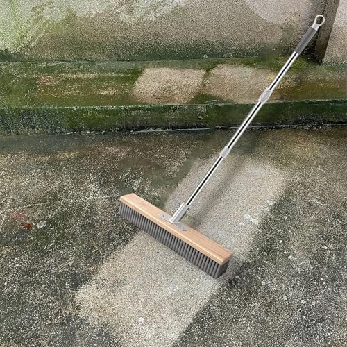 Generic Stainless Steel Wire Scrub Brush Deck Floor Brush Remover Floor Cleaning Tool with Long Handle for Rough Surface Patio, 40cm - size: 40cm
