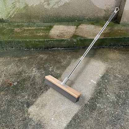 Generic Stainless Steel Wire Scrub Brush Deck Floor Brush Remover Floor Cleaning Tool with Long Handle for Rough Surface Patio, 30cm - size: 30cm