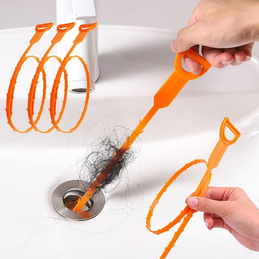 3Pack 25 Inch Drain Snake Set, Hair Clog Remover for Sink, Toilet & Sewer,Professional Drain Opener with Anti-Slip Grip, Bathroom & Kitchen Plumbing Tool - size: 3Pcs