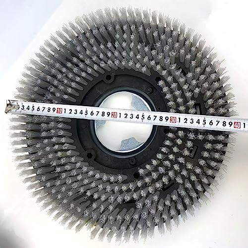 Universal 1 Piece Commercial 15 Inch Diameter Rotary Scrub Brush Fit for 15 Inch Floor Scrubber Machine-Medium Brush (38cm) White