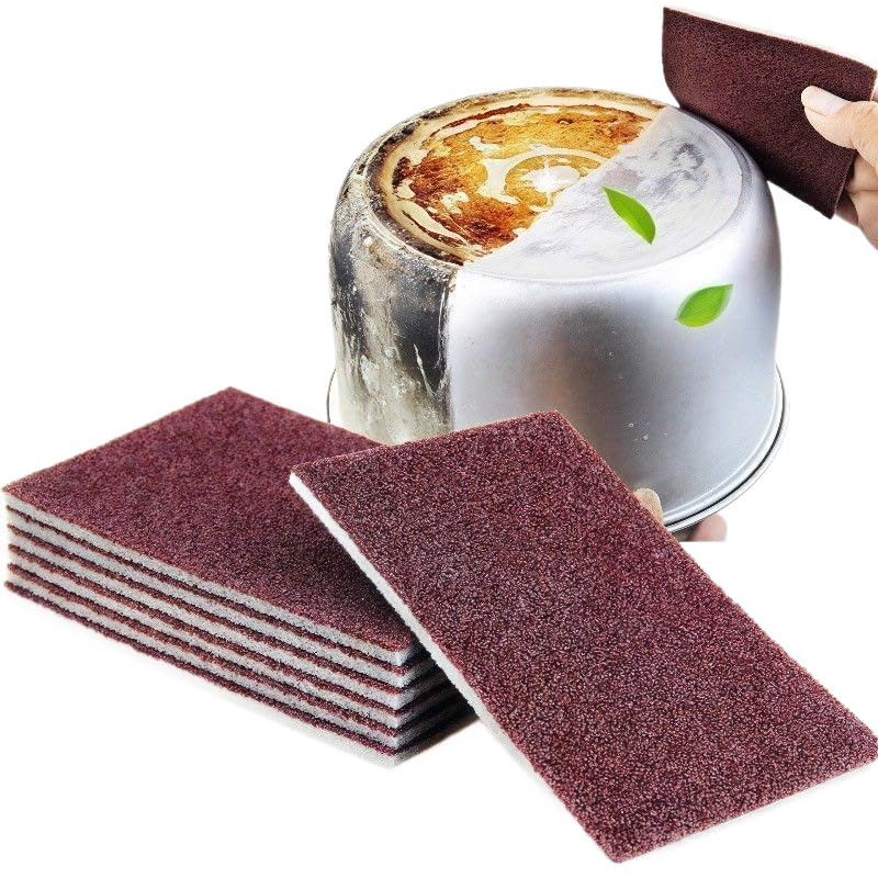 10pcs Diamond-Coated Heavy Duty Cleaning Pads - Abrasive Sponge Scrubbers for Pot Bottom, Cutting Board, Rust Removal, Dishwashing, Household & Commercial Use, Effortless Scouring Power 3.54"x5.31"