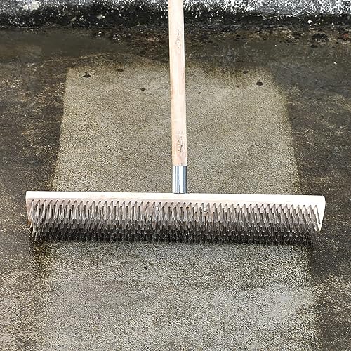 16" Heavy-Duty Rough Surface Floor Brush,Stainless Steel Wire Large Deck Scrub Brush 16" x 2.7” Removes Snow, Dirt & Grime on Drivways, Steps, Patios, Decks, Tile, Cement Without Stick (16") - size: 16"