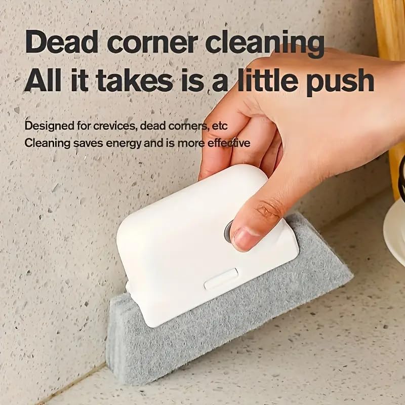 Window Crevice Cleaning Kit 2-in-1 Compact Design Replaceable Felt Pad for Window Tracks Door Gutters Sliding Recesses, Yellow - color: Yellow