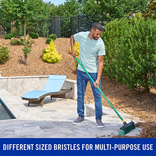 Quickie Bulldozer 18-Inch Multi-Surface Push Broom, Green, Heavy-Duty with Swivel Hang-Up Feature, Perfect for Indoor and Outdoor Cleaning, Sweeping Sidewalks & Warehouses - size: 18 Inch, style: Multi Surface