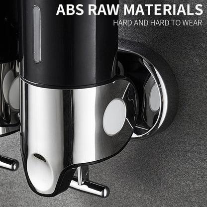 No-Drill 3 Pack 500ml Wall Mounted Soap Dispenser for Bathroom and Kitchen, Shampoo and Conditioner Dispenser Drill Free with Adhesive(Round-Black) - color: Black-1