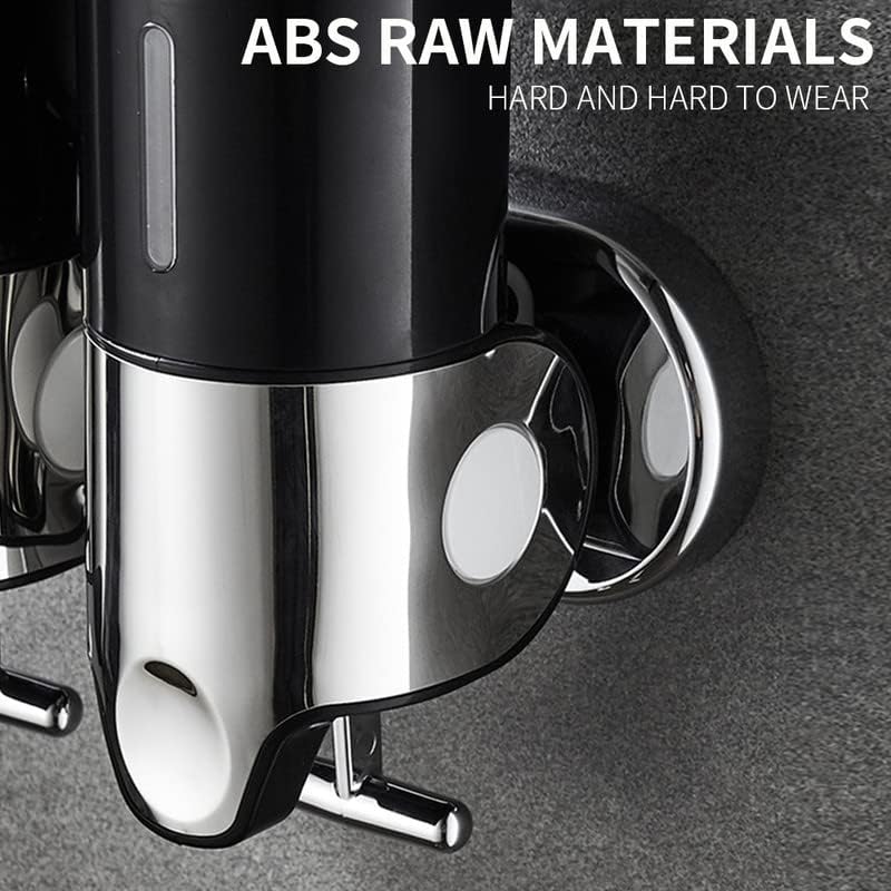 No-Drill 3 Pack 500ml Wall Mounted Soap Dispenser for Bathroom and Kitchen, Shampoo and Conditioner Dispenser Drill Free with Adhesive(Round-Black) - color: Black-1