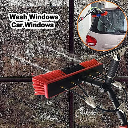 Water Fed Pole Kit, 12-39ft Adjustable Window Cleaning Pole with Squeegee, 180° Rotatable Brush Head Telescopic Cleaning Brush Outdoor Glass Solar Panel,39FT/12M - color: 10.8m, size: 39FT/12M