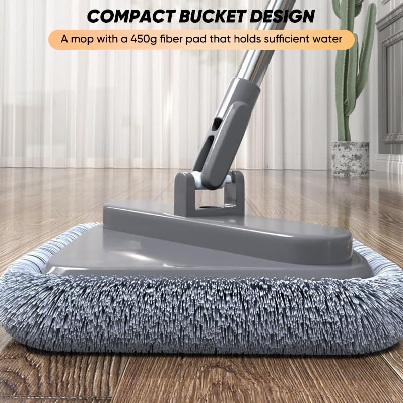 Spin Mop and Bucket Set with Replaceable Microfiber Mop Pads,Spin Mop,Self Wringing 360° Rotating Square Mop Head for Hardwood Tile Marble Floors (Replace Cloth * 4) - color: Replace Cloth * 4