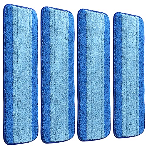 4 Pack Microfiber Cleaning Pads Compatible with Bona Mops, Safe for Hardwood and Hard-Surface Floors, Washable, Reusable - size: 4 Count (Pack of 1)