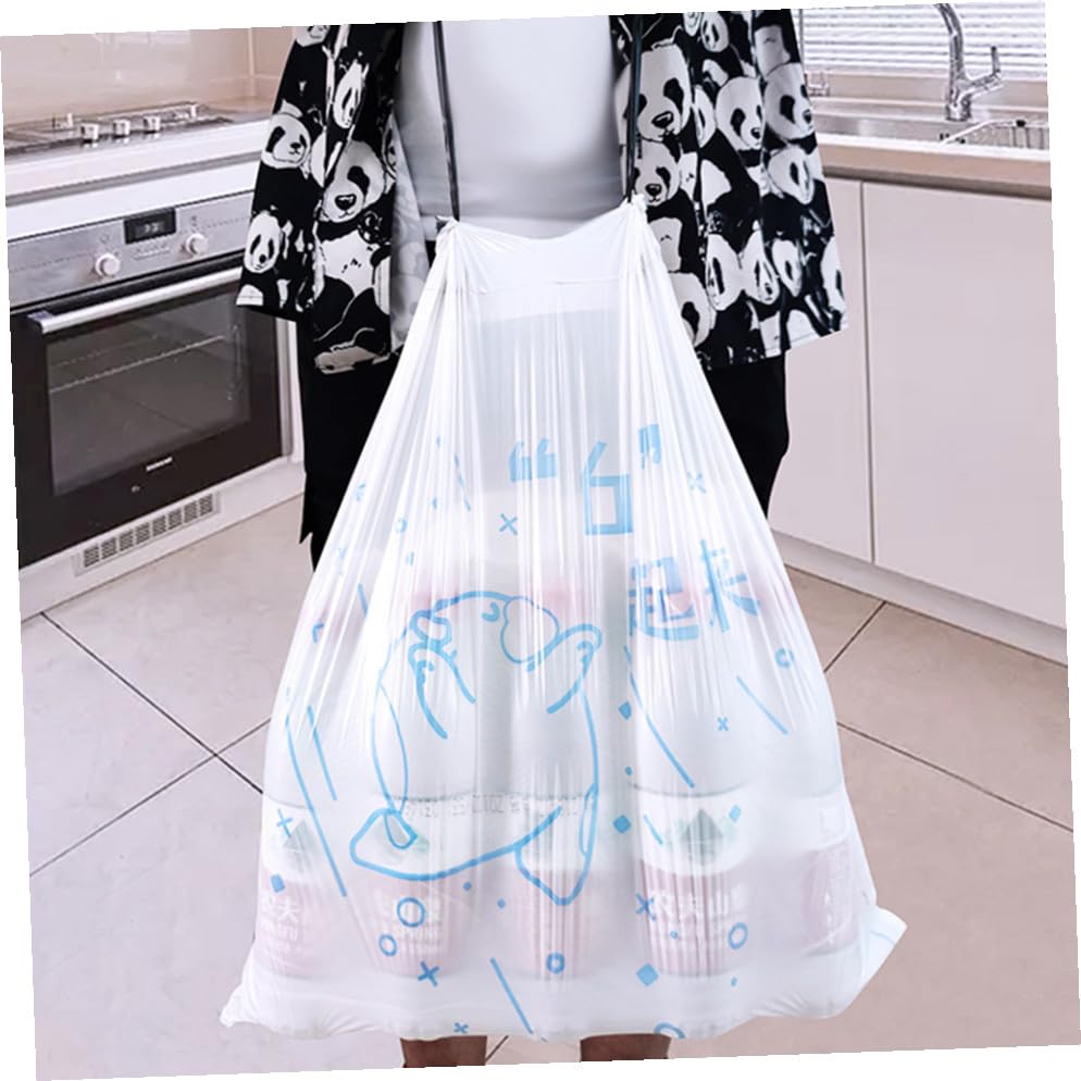 Thickened Household Garbage Bags with Drawstring 69pcs 50x55cm Large Trash Bags for Kitchen and Bathroom Suitable for Bin Diameter ≤37cm