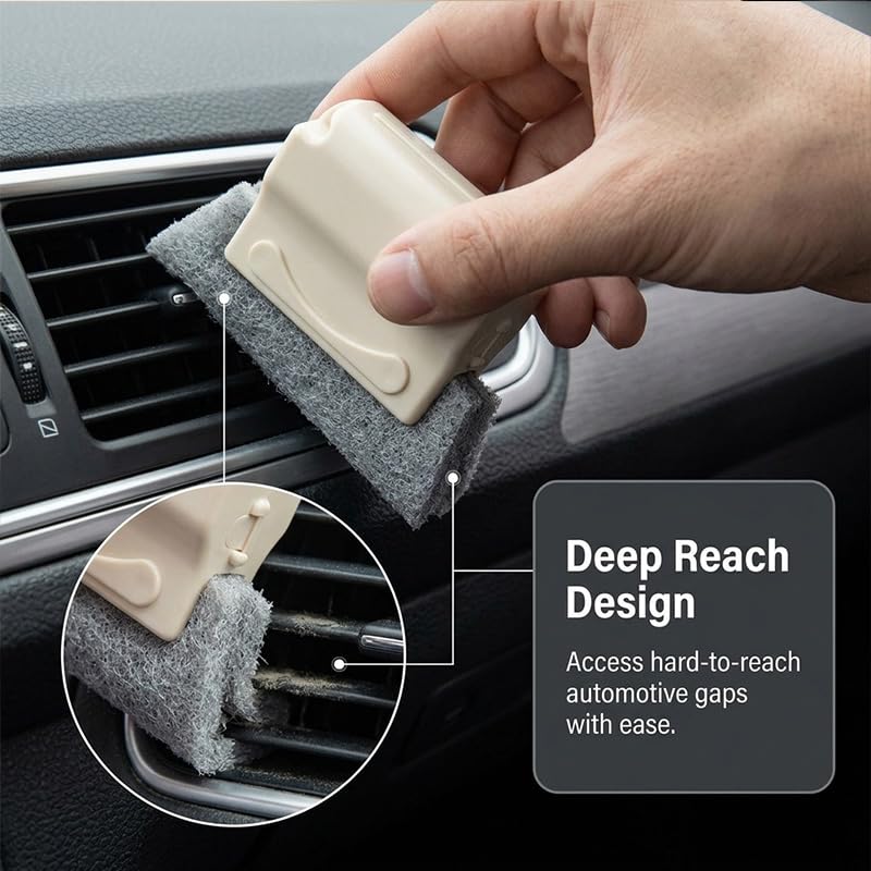 1 PCS Window Track Cleaning Brush, Handheld Window Groove Cleaner Tool for Sliding Door Gaps Tile Lines Shutter Car Vents, Yellow - color: Yellow