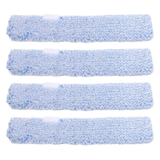 OUNONA Replacement Window Scrubber Pads 4-Pack Reusable Microfiber Squeegee Sleeves for Window Cleaning Bathroom Mirrors Tabletops 14.17X2.75X1.57 Inch