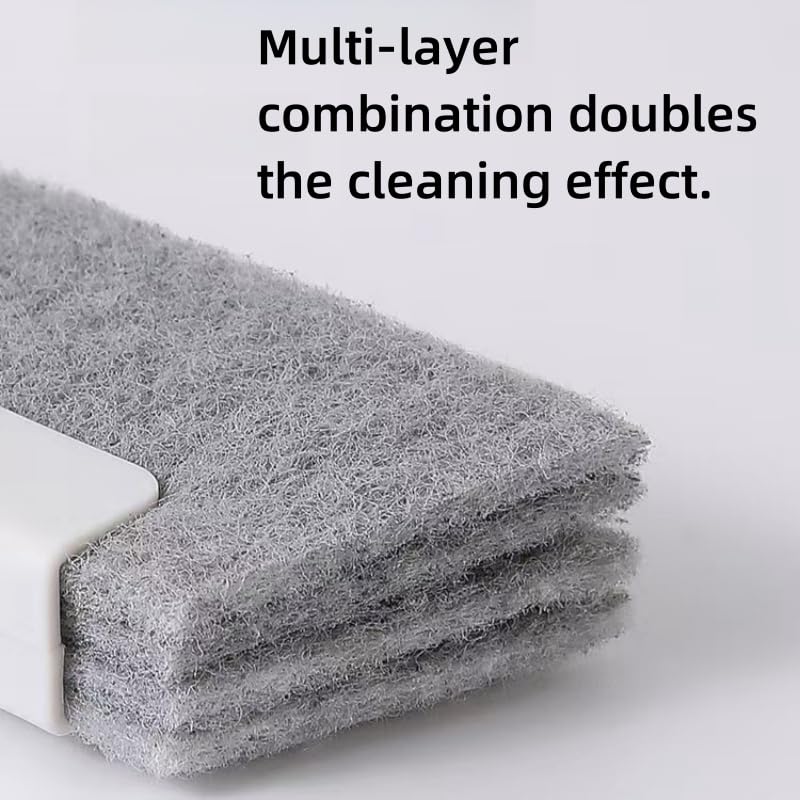 Window Crevice Cleaning Kit 2-in-1 Compact Design Replaceable Felt Pad for Window Tracks Door Gutters Sliding Recesses, Yellow - color: Yellow