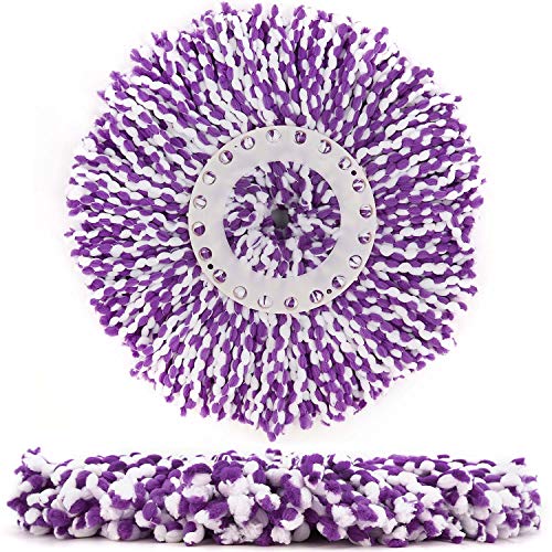 3 Pack Spin Mop Replacement Head, Round Shape Standard Size Microfiber Mop Head Refills for Hurrican, Mopnad, Casabell and Other Standard Size Spin Mop Systems - color: Purple