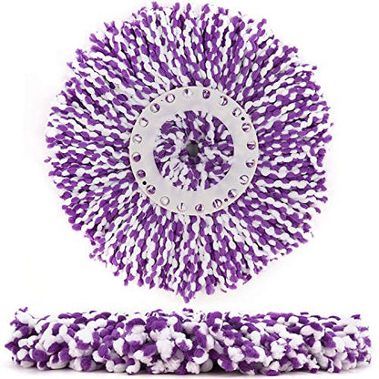 3 Pack Spin Mop Replacement Head, Round Shape Standard Size Microfiber Mop Head Refills for Hurrican, Mopnad, Casabell and Other Standard Size Spin Mop Systems - color: Purple