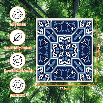 Swedish Dish Clothes Pack of 6, Reusable, Absorbent Hand Towels for Kitchen, Bathroom and Cleaning Counters - Blue Cellulose Sponge Cloth - color: Blue