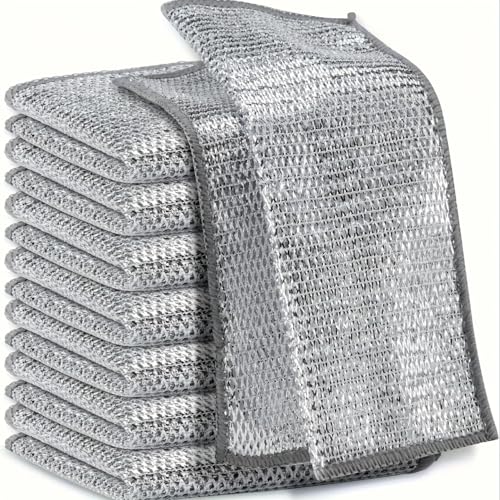 10pcs Miracle Cleaning Cloth - Ultra-Durable Mesh Ultrafine Fiber Set - Easy for Dry and Wet Cleaning - Very Suitable for Tableware, Metal Surfaces, etc.! No Scratches Kitchen Genius