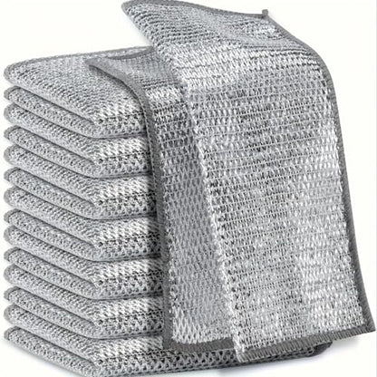 10pcs Miracle Cleaning Cloth - Ultra-Durable Mesh Ultrafine Fiber Set - Easy for Dry and Wet Cleaning - Very Suitable for Tableware, Metal Surfaces, etc.! No Scratches Kitchen Genius