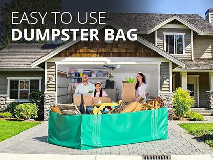 TidyFriend 2 Pack Dumpster Bag for Waste Management Hold up to 3,500 lbs, Heavy Duty & Reusable Yard Waste Container for Home Renovation & Yard Cleanup, Debris, Landscaping, Roofing Shingles - size: 2 Pack, style: 96 Inches Length