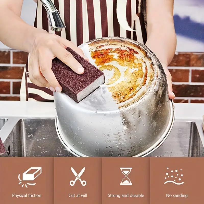 1pc Emery Magic Wipe Sponge, Pot Bottom Cleaning Descaling lron Rust Removal Dishwashing, Scouring Pads, Power Decontamination, Kitchen Toilt Supplies Tool