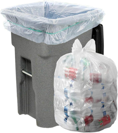Aluf Plastics - Extra Strong Recycling Bag, 95 Gallon, 1.5 Mil, 61"x68", Clear, 128 Count - style: 95 Gal, 1.5 Mil, 128 Count