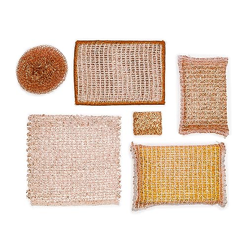 Redecker Copper Cleaning Cloth, Set of 2, Standard Size – Non-Scratch Scrubber for Pots, Pans, Sink & Stainless Steel – Reusable Metal Cleaning Cloth, Made in Netherlands - size: Standard - 5.5 x 5.7 inches