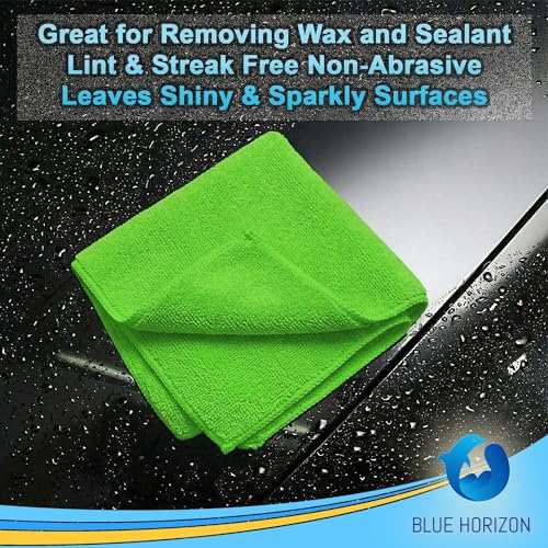 Green Large Microfiber Cleaning Towels,36-Pack Dual-Sided Ultra Soft Plush Washcloth, Professional Grade Premium Microfiber Detailing Cleaning Cloths, Car, Household and Commercial (Green, 16" X 16") - color: Green