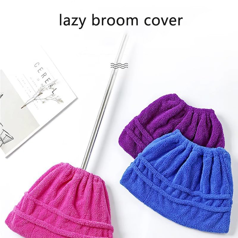 Broom Cover, Broom Covers Washable, Multifunctional Lazy Brooms Cover, Reusable Mopping Cloth Replacement, for Wet & Dry Cleaning Dust Cobwebs and Hair (Random Color) (6)