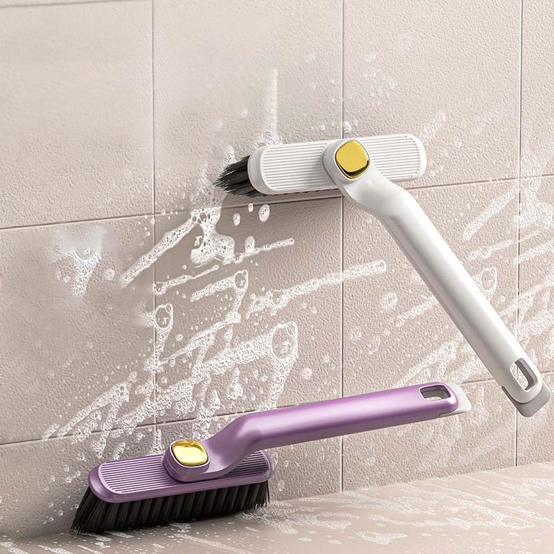 White Multi Purpose V Shaped Cleaning Brush,2 in 1 Scrub and Scrape Tool with Ergonomic Handle,Household Scrubbing Brush for Bathroom Kitchen Tile Gap Seam and Daily Surface Cleaning Work