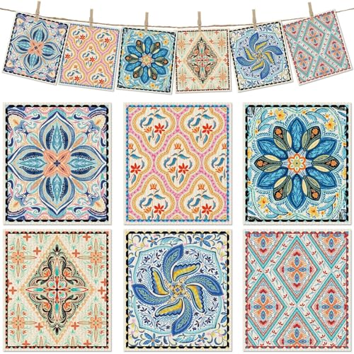 6 Packs Swedish Paper Cloths for Kitchen, Reusable Paper Towels Washable Dish Rags, Highly Absorbent Kitchen Towels Quick Drying Swedish Sponge Cleaning Dish Cloths (Floral Ornamentation) - color: Floral Ornamentation