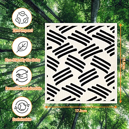 Swedish Dishcloths for Kitchen,6 Pack Black Minimalist Swedish Dish Towels,Cellulose Sponge Cloths,Non Scratch Reusable Paper Towels Biodegradable and Reusable Kitchen Dish Rags - color: Black