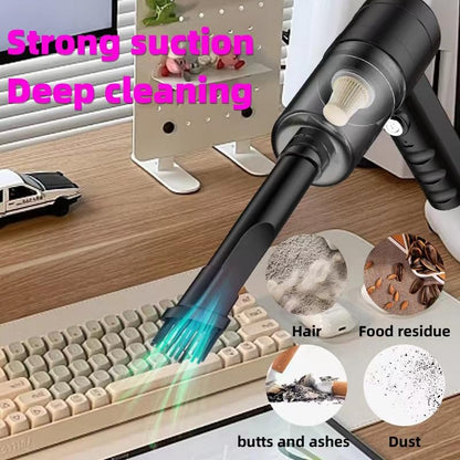 Mini Vacuum Cleaner for,2 in 1 Keyboard Vacuum Cleaner Wireless Handheld,Car Vacuum with Brushless Motor High Power 120W Rechargeable Easy to Clean Car Interior (Black)