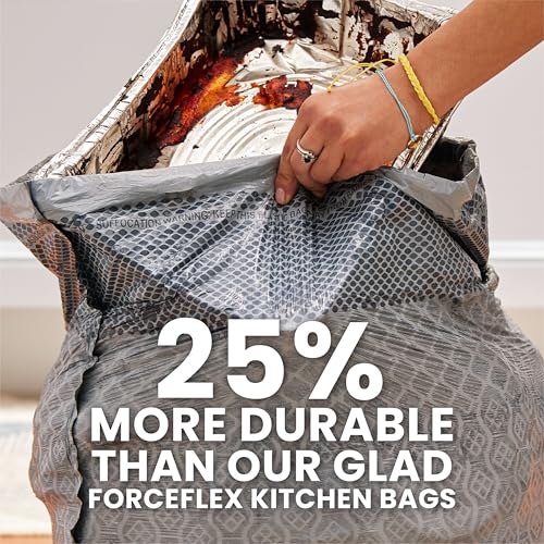 Glad ForceFlex MaxStrength Kitchen Trash Bags, 20 Gal, Fresh Clean Febreze, 80 Ct (Package May Vary) (Pack of 3) - size: 80 Count (Pack of 3)