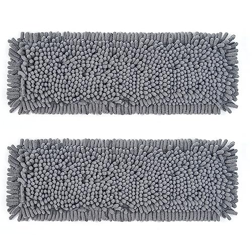 True & Tidy MP-180 Chenille Mop Pad Replacement Set for SWEEP-180 Heavy Duty Wet and Dry Sweeper Mop, Machine Washable up to 100x (2)