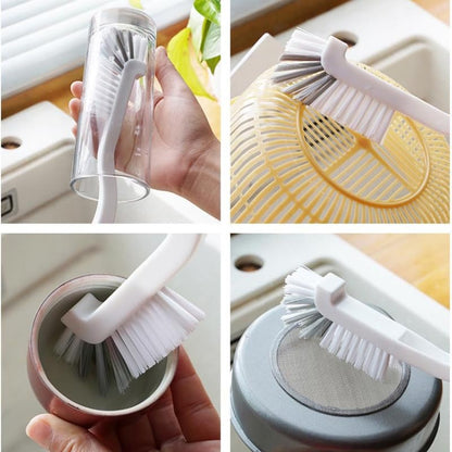 90 Degree Angle Scrub Brush for Cleaning Corner Grout Brush Kitchen Sink Bathroom Tile Lines Window Track Deep Cleaning Brush with Stiff Bristles