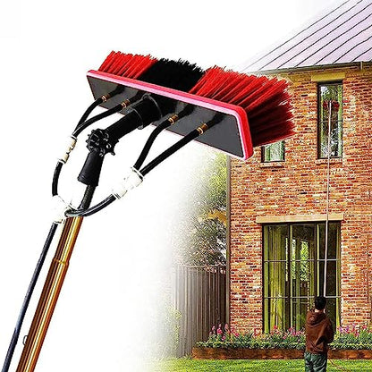 Professional 11m Extendable Window Cleaning Pole with 35cm Brush Head Complete Kit for High Windows - color: 35cm Gold 1, size: 11m/36FT