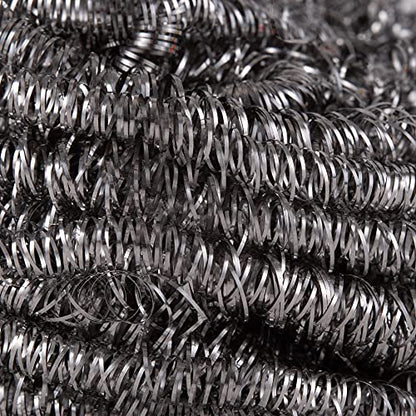 RSVP International Endurance Cleaning Collection Stainless Steel Scrubbies, Heat-Treated, Pressed & Curled, Long Lasting, Non-Rusting, Scrubber, 2 Piece