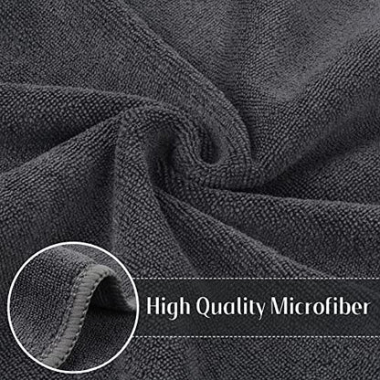 SINLAND Microfiber Cleaning Cloth Ultra Absorbent Softer Towel Reusable Cloth No Streak Lintless Cleaning Clothes for Home, Kitchen, Car, Window Use 12x12 Inch Slate Grey 6 Pack