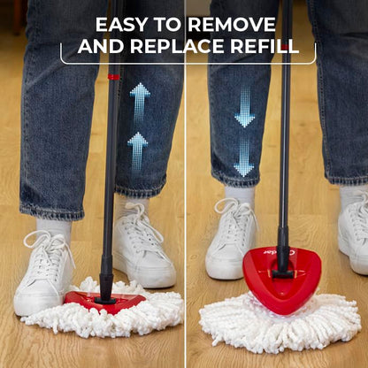 O-Cedar System Easy Wring Spin Mop & Bucket with 3 Extra Refills - size: EasyWring + 3 Refills, style: Modern
