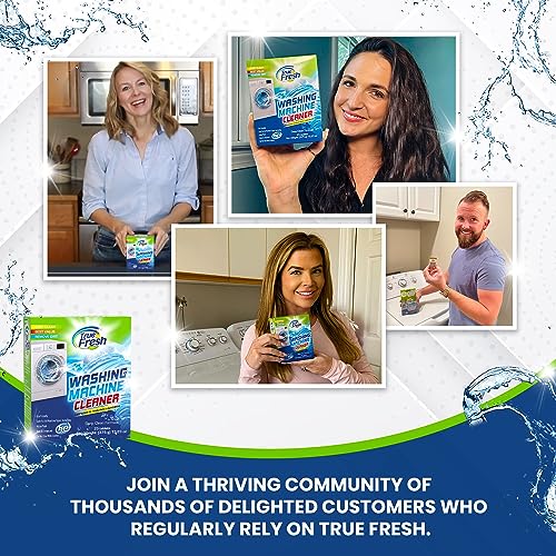 True Fresh 25-Pack Washing Machine Cleaner Tablets (12-Month Supply) & 2-in-1 Toilet Brush & Plunger Set - Ultimate Deep Cleaning for a Fresh, Sparkling Home