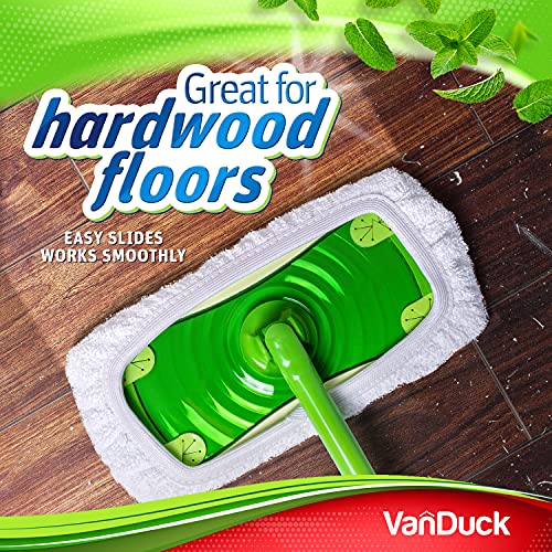 VanDuck Reusable 100% Cotton Mop Pads for Swiffer Sweeper (2-Pack) | Mop not included, reusable terry cloth mop covers, cotton replacement refills, machine washable wet mopping pads - color: Wet&dry (White), size: 2 Count (Pack of 1)