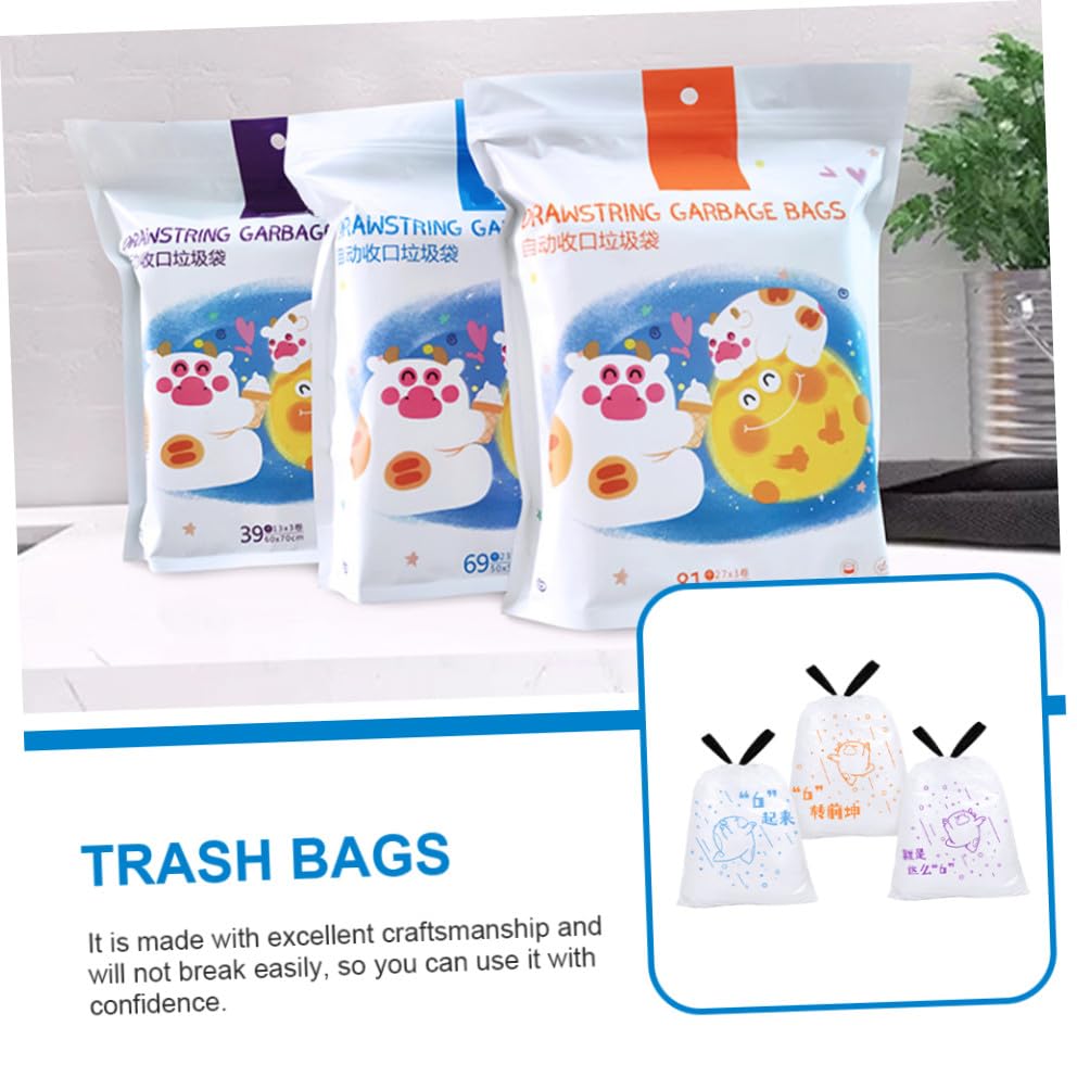 Healeved 69-count High Tenacity Drawstring Garbage Bags Thickened Portable Trash Bags for Kitchen and Home Use Fits Trash Cans to 37cm Diameter
