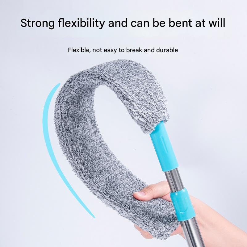 Retractable Gap Dust Cleaning Artifact, Flat Duster, Retractable Microfiber Dust Brush Gap Mop for Cleaning (3mop + 6cloth) - color: 3mop + 6cloth