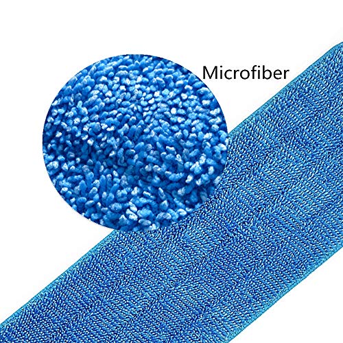 Microfiber Mop Pad 18" Inch for Wet Dry Mops Floor Cleaning Pads Reusable Compatible with Bona Floor Care System (6 Pack)